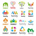 Collection of vector logos family Royalty Free Stock Photo