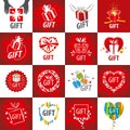 Collection of vector logos for gifts Royalty Free Stock Photo