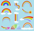 Cartoon rainbow collection Royalty Free Stock Photo