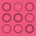 Collection of vector rounded labels. Royalty Free Stock Photo