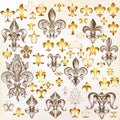 Collection of vector royal fleur de lis for design