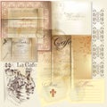 Collection of vector scrapbooking elements paper, stamps and signatures Royalty Free Stock Photo