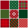 Collection of vector seamless christmas backgrounds Royalty Free Stock Photo