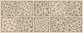 Collection of vector seamless geometric polygonal patterns. Beige abstract ornamental backgrounds. Mosaic monochrome