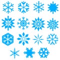 A collection of vector snowfla