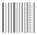 Collection stitch patterns. Royalty Free Stock Photo