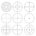 Collection of vector targets, Different crosshair icons