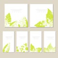 Collection of vector template label, visit cards, square greeting cards and banners with home plants, wild flowers and Royalty Free Stock Photo