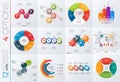 Collection of 12 vector templates for infographics with 4 options