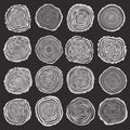 Collection of vector tree rings background Royalty Free Stock Photo