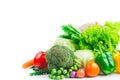 Collection vegetables isolated white background Royalty Free Stock Photo