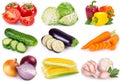 Collection of vegetables on white background Royalty Free Stock Photo