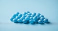 A collection of vibrant blue marbles Royalty Free Stock Photo