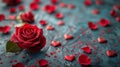 Group of Red Roses on Table Royalty Free Stock Photo