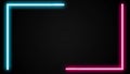 COLLECTION VIDEO OF BLUE AND PINK FLOURESCENT GLOW LINE. FOOTAGE NEON LIGHT FRAME AND LINE.