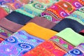Collection of Vietnamese silk scarfs Royalty Free Stock Photo