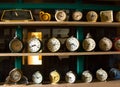Collection of vintage alarm clocks Royalty Free Stock Photo