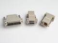 Collection of Vintage Computer Connectors with Serial, com and RJ45 Interfaces Royalty Free Stock Photo