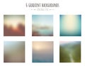 Collection of 6 vintage gradient backgrounds