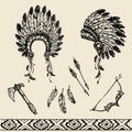 Collection of vintage hand drawn design elements Royalty Free Stock Photo