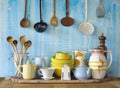 Collection of vintage kitchenware Royalty Free Stock Photo