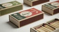 Vintage Matchboxes: Nostalgia and Design Royalty Free Stock Photo