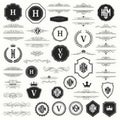 Collection of vintage monogram and decorative elements Royalty Free Stock Photo