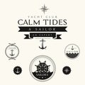 Collection of Vintage Nautical Badges and Labels Royalty Free Stock Photo