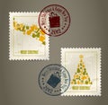Collection of vintage postage stamps Royalty Free Stock Photo
