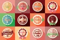 Collection of vintage retro Easter labels, stickers, badges