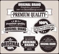 Collection of vintage retro labels, badges, stamps, ribbons Royalty Free Stock Photo