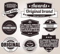 Collection of vintage retro labels, badges, stamps, ribbons Royalty Free Stock Photo