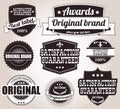 Collection of vintage retro labels, badges, stamps, ribbons