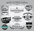 Collection of vintage retro labels, badges, stamps, ribbons Royalty Free Stock Photo