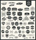 Collection of vintage retro labels, badges, stamps, ribbons Royalty Free Stock Photo