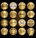 Collection of vintage retro premium quality badges and labels