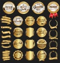 Collection of vintage retro premium quality badges and labels Royalty Free Stock Photo