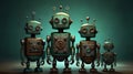 Collection of Vintage Robots Royalty Free Stock Photo