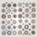 Collection vintage snowflackes Royalty Free Stock Photo