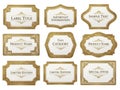 A collection of vintage style labels with ornate borders and blank text areas Royalty Free Stock Photo