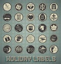 Retro Mixed Holiday Labels and Icons Royalty Free Stock Photo