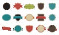 Vintage Badge and Label Vector Set with Ribbons and Emblem Designs Royalty Free Stock Photo