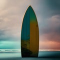 Collection of vintage wooden fishboard surfboard isolated on white with clipping path for object, retro styles. Generati