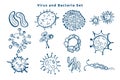 Collection of virus and bacteria germs design Royalty Free Stock Photo