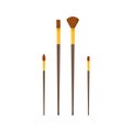 Collection visage brushes different shape for applying cosmetics products vector flat illustration