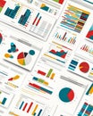 Colorful data visualizations and charts showcasing various statistics and trends Royalty Free Stock Photo