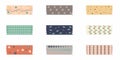 Collection of washi tape vector illustrations