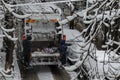 Collection of waste from containers during late, heavy snowfall