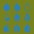 Collection of water drop icons. Royalty Free Stock Photo