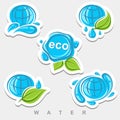 Collection water icons. Water icons set. Vector